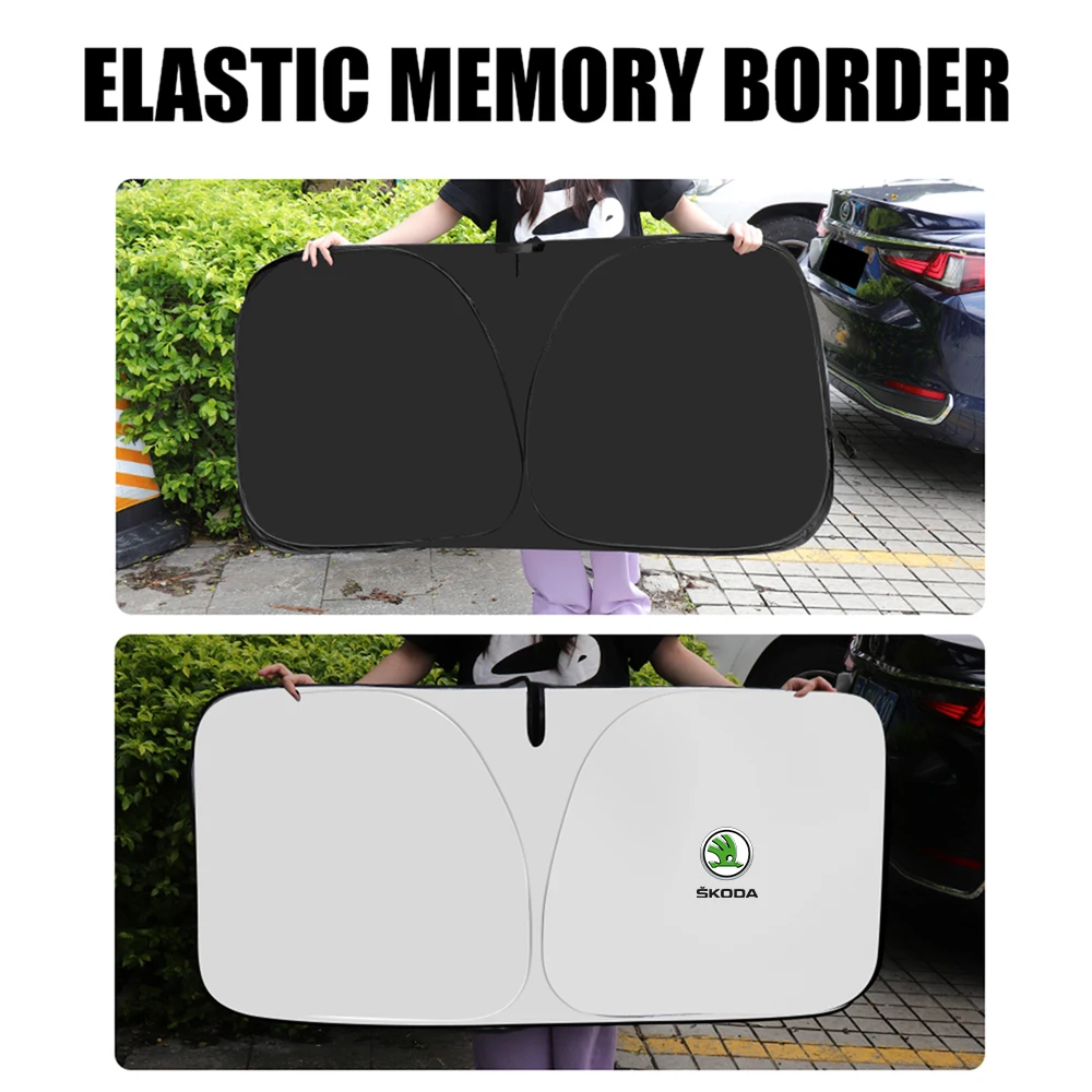 Car Sunshade Car Sun Shade Protector Summer Sun Interior Windshield Protection Accessories for Skoda Rapid Fabia Octavia Superb view 3