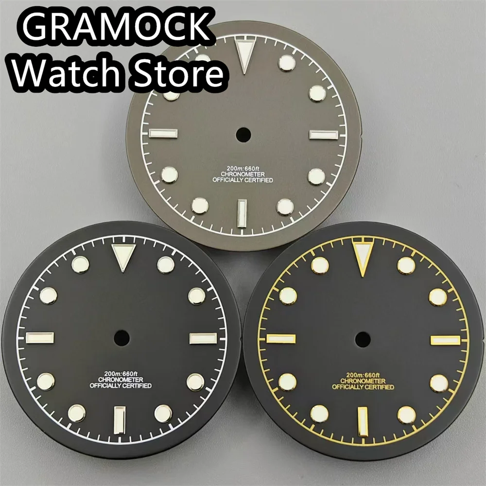 gramock-334mm-mostrador-de-relogio-preto-cinza-mostrador-verde-luminoso-fit-nh35-nh36-eta2824-2836-mingzhu-dg-2813-miyota8215-pt5000-movimento