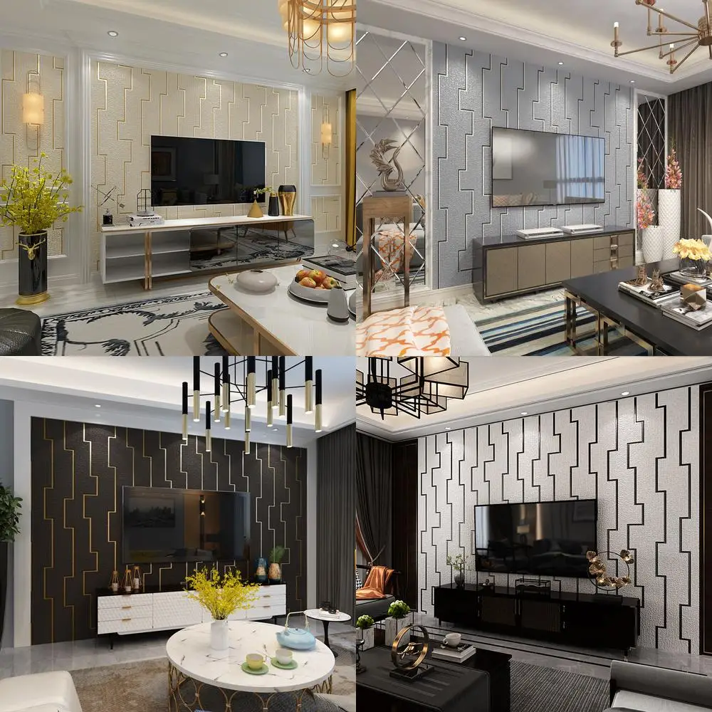 Modern Chinese Dark Suede Velvet Wallpaper Coffee 5D 3D Thickened TV Background Wall Living Room Simple Wallpaper