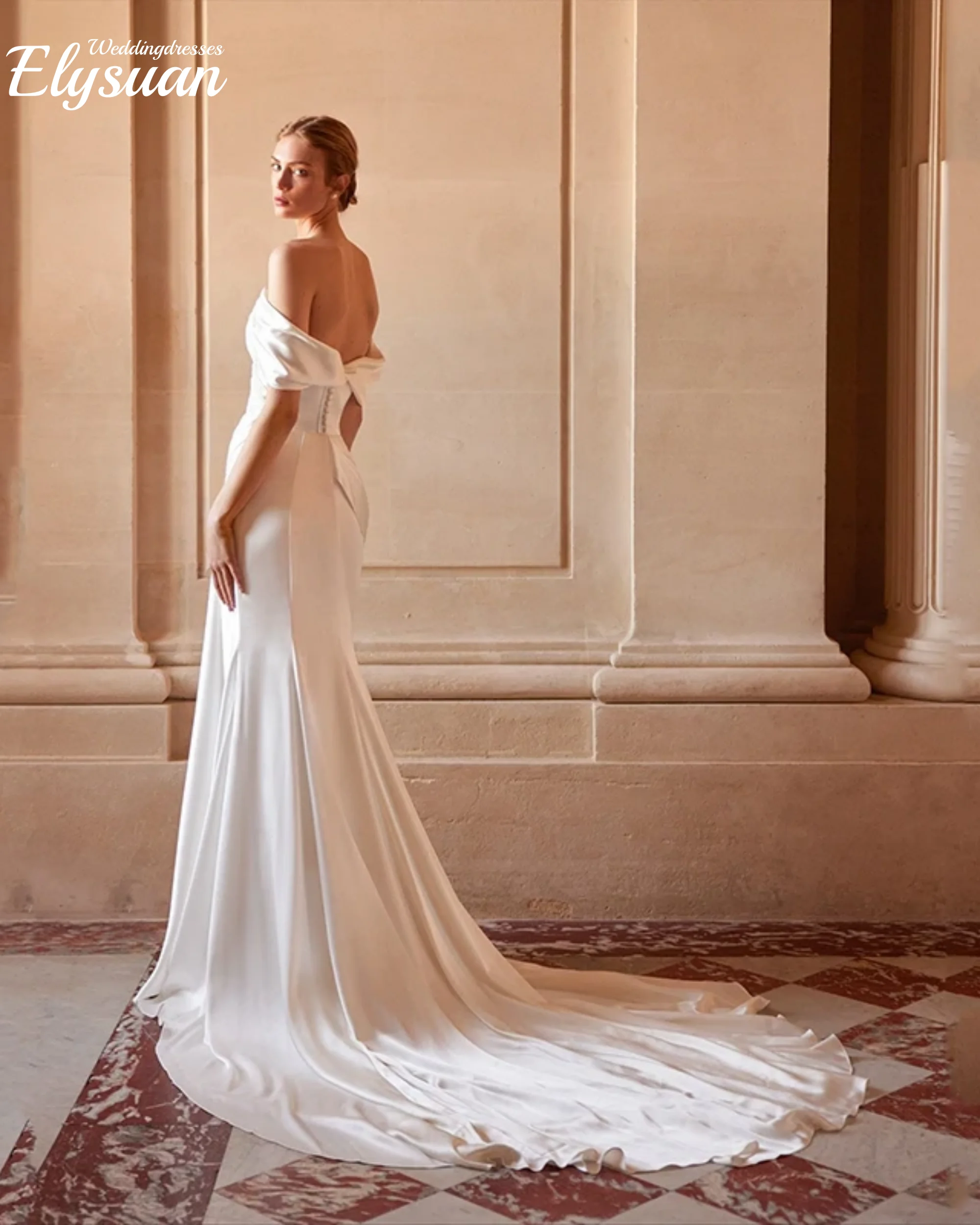 Customized  Princess Mermaid Wedding Dresses Sweetheart Sweep Train Backless Bridal Dress Wedding Ball Prom Gowns