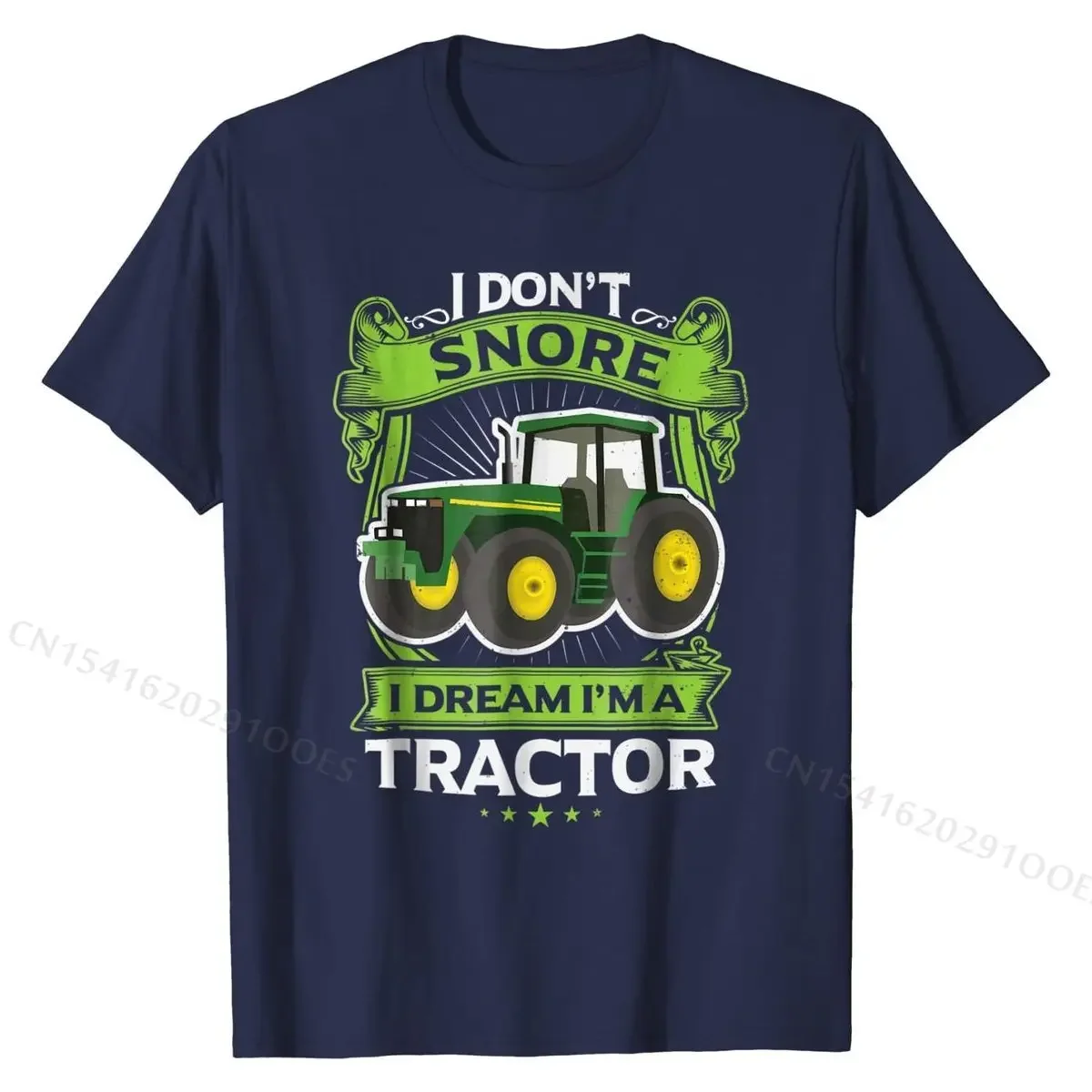 

Tractor Dreamer I Don't Snore Funny Farmer Graphic Tee Men's Cotton T-Shirt Short Sleeve