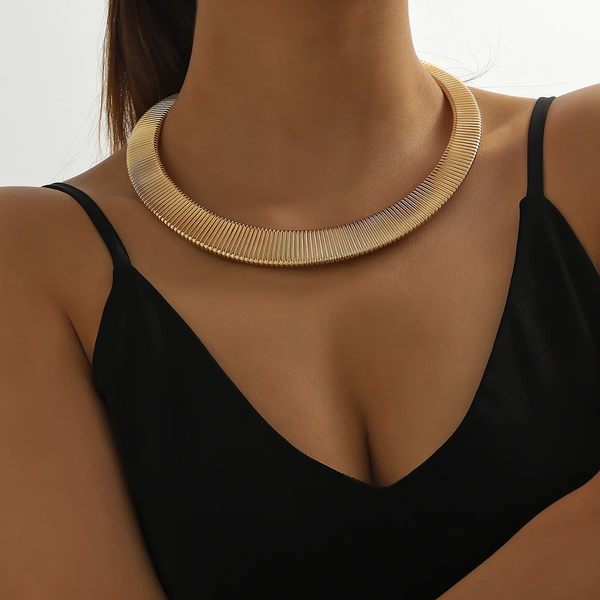 Europe and America Hyperbole Jewelry Accessories Alloy Gold&Silver Color Torques Elegant Luxury Women\'s Collar Choker Necklace