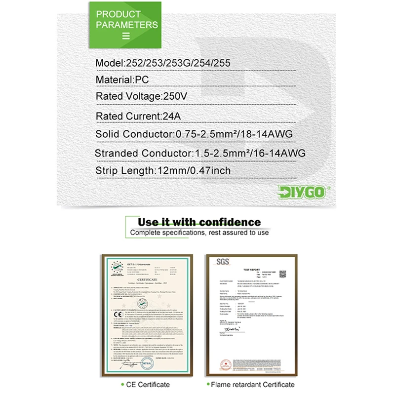 25/50/100PCS Universal Compact Verdrahtung Leiter Push-in Terminal Block LED Conector Mini Quick Draht Anschlüsse 252/253/254/255
