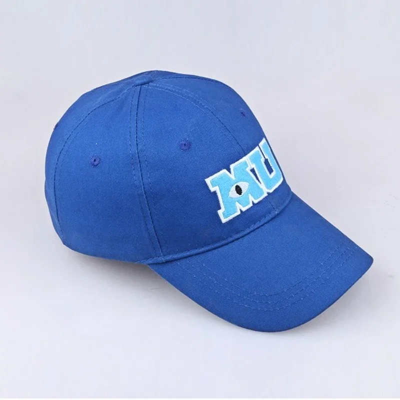 Disney Monsters University Sullivan Sulley Mike MU Letters Embroidery Baseball Cap Blue Hat cartoon Baseball Caps adult Sun Hats