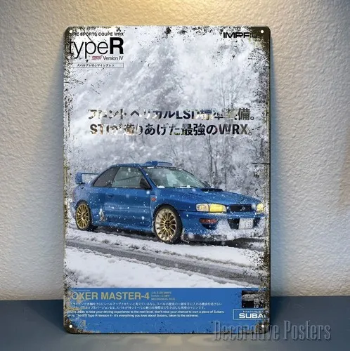 Impreza TypeR Auto-Metallposter – Sammlerblechschild, Größe: 20 x 30 cm, Aluminium
