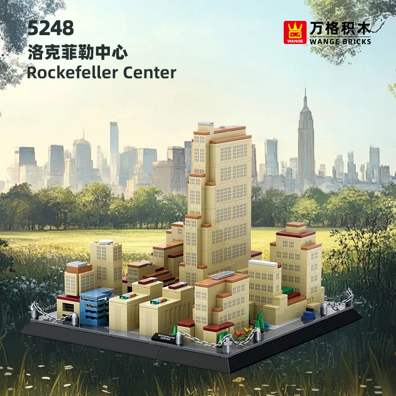 

Fifth Avenue Plaza Building Blocks Sets – NYC Art Deco Skyscraper Model Bricks , DIY Desktop Decor for Kids Gifts MOC