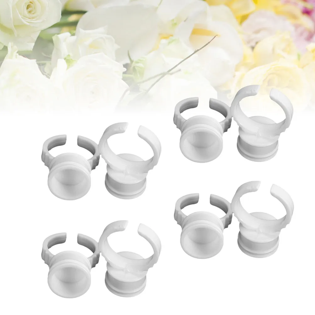 

100Pcs Clear Tattoo Ring Cups for Eyebrow Microblading Pigment Storage Disposable Eyelash Extension Ink Holders Professional