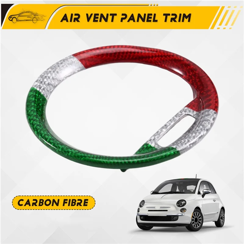 

Real Hard Carbon Fiber Car Air Outlet Stickers For Fiat 500 2016-2024 For Abarth 595 For Abarth 695