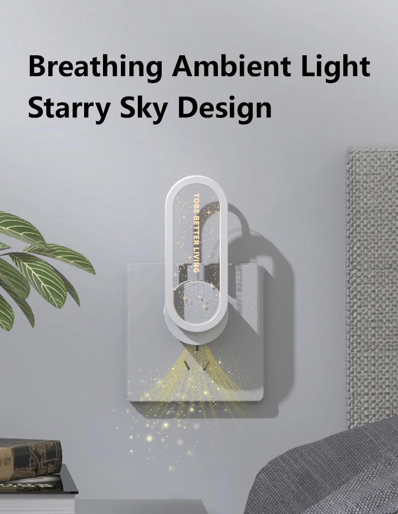 Lenovo Mini-Luftreiniger mit negativen Ionen zur Geruchsbeseitigung in der Toilette, zur Formaldehyd-Entfernung, mit Sternenhimmel-Atmosphärenlicht im Heimstil – Detail 8