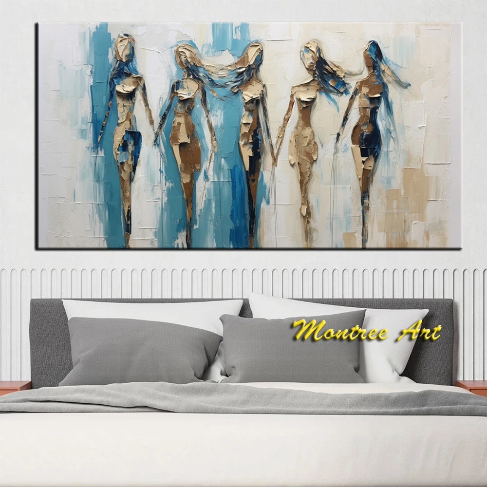 Hand Painted Oil Paintings Oil Painting on Canvas Abstract Modern Contemporary Pallet Knife Wall Art livingroom Home Decor