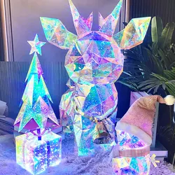 Colorful Glow Santa Claus Christmas Home Decor Girl Xmas Gift Prismatic LED Lights DIY Display Window Desktop Bedroom Decoration