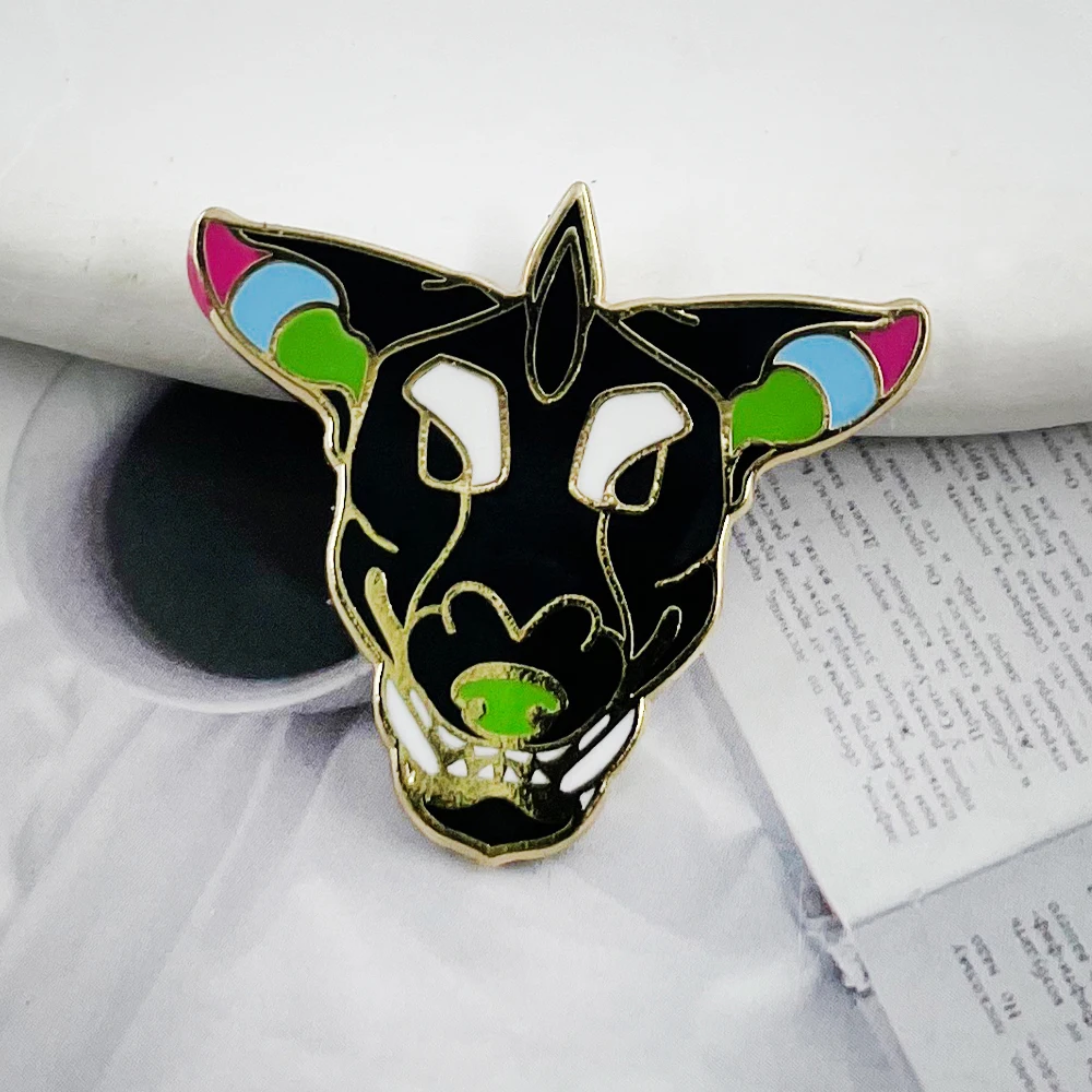 Egyptian Grim Reaper Anubis Pin Colorful Jackal Head Brooch Ancient Mythical Story Character Badge Clothes Retro Accessories
