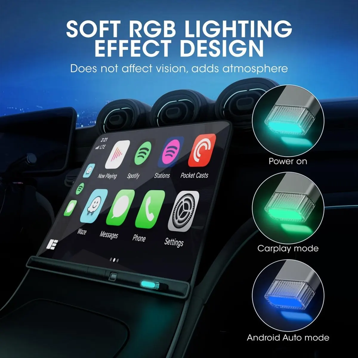 محول Carplay اللاسلكي الجديد + Mini لـ IOS وAndroid Auto، سلكي إلى دونجل صغير لاسلكي، محول سيارة بلوتوث