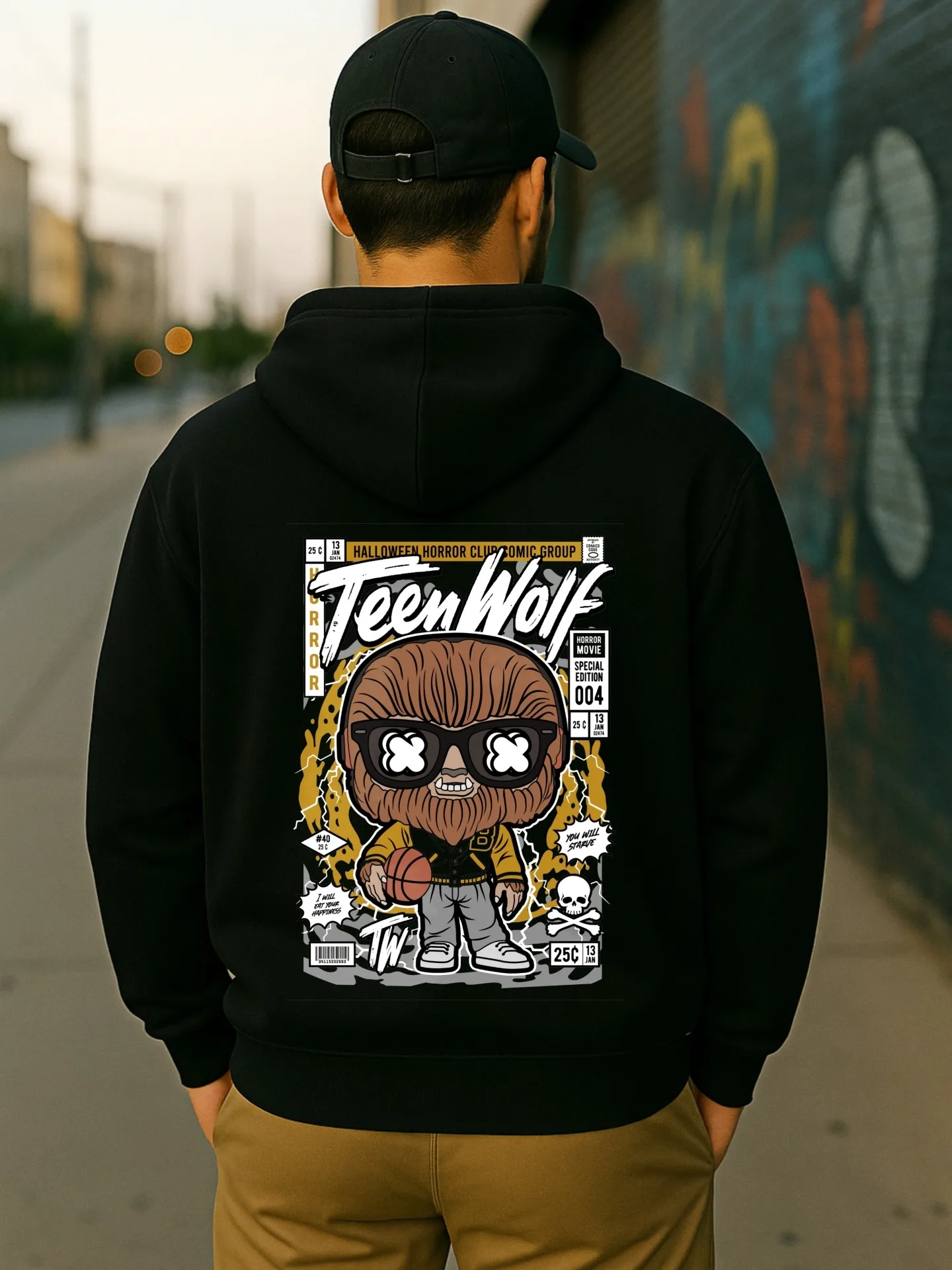 هوديي جرافيك للرجال، طباعة كرتونية، نمط كاجوال، صوف، للمراهقين، للارتداء اليومي #2