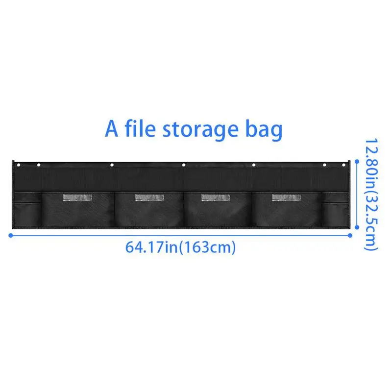 Wall File Holder Storage Pocket Horizontal Holder Rack Large Capacity Wall File Organizer With Wall Hangers 4 Pockets Desk