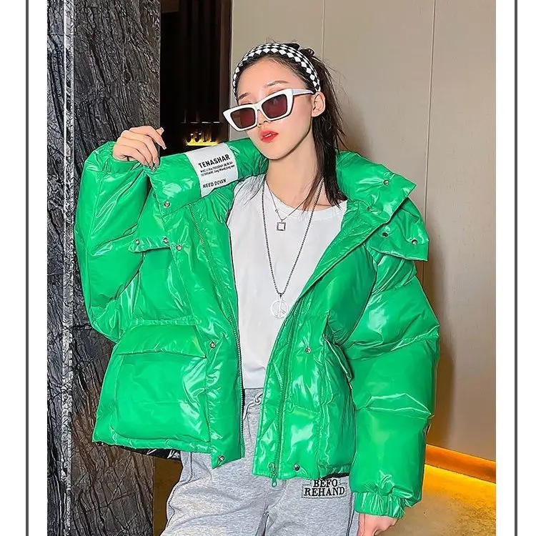 Winter Fashion Women's Down Jacket Loose Commuting Windproof Hooded Waterproof Down Jacket