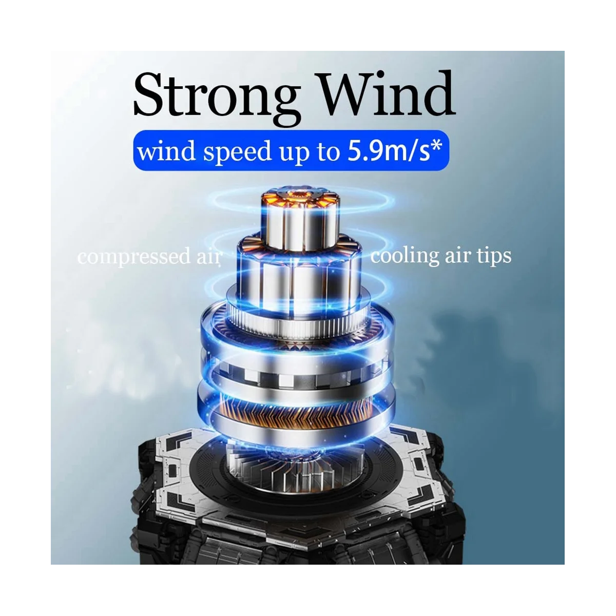 Ventilador de pescoço portátil de 3 velocidades, ventilador de resfriamento com faixa de pescoço mãos-livres, mini ventiladores turbo recarregáveis USB