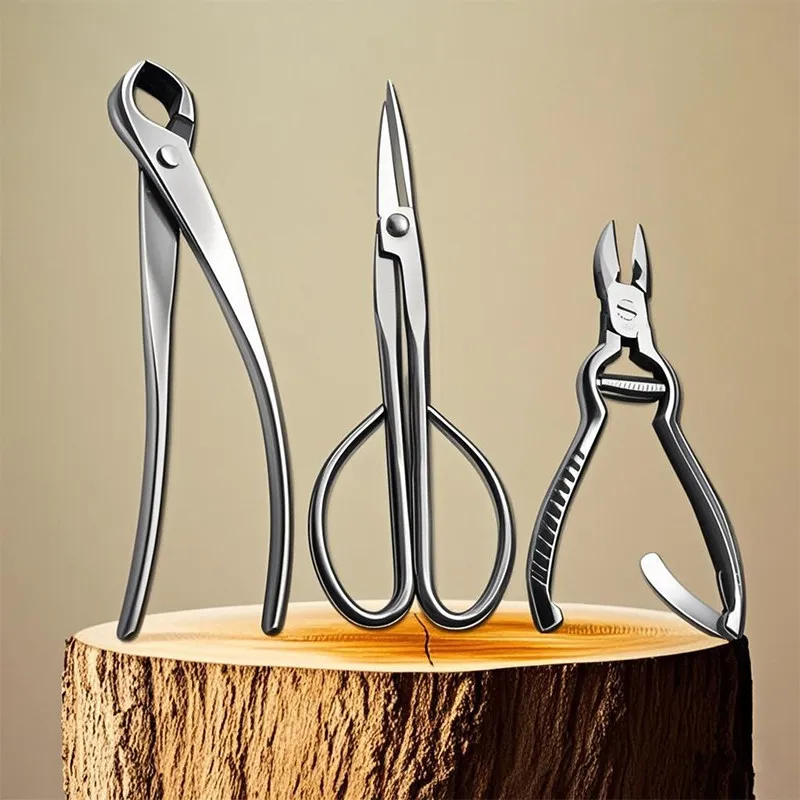 Solid Stainless Steel Bonsai Pruning Tools Knob Branch Bud Cutters Garden Shears For Rose Trimming