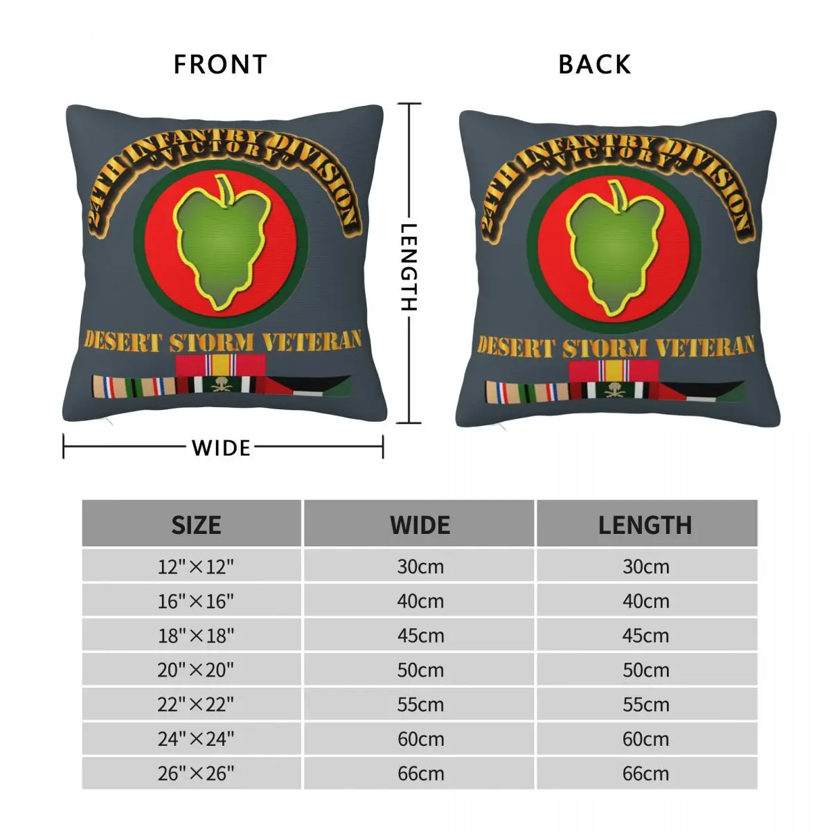 Pillowcase For Bedroom guest room children's room recreational vehicle vacation home Infantry Division Desert Storm Veteran