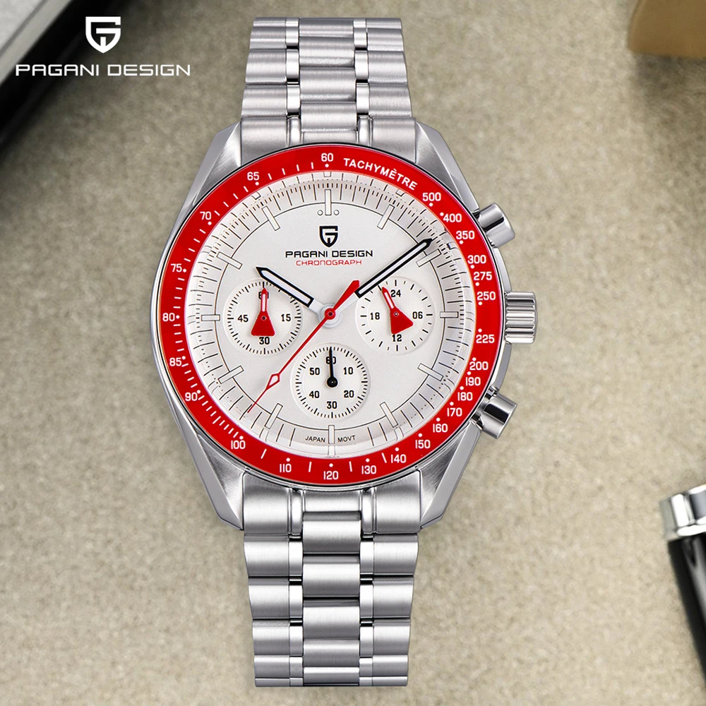 PAGANI تصميم جديد ساعة رجالي الكرونومتر الياقوت مرآة الأحمر ساعة كوارتز للرجال مقاوم للماء مضيئة Relogio Masculino 2025 #4