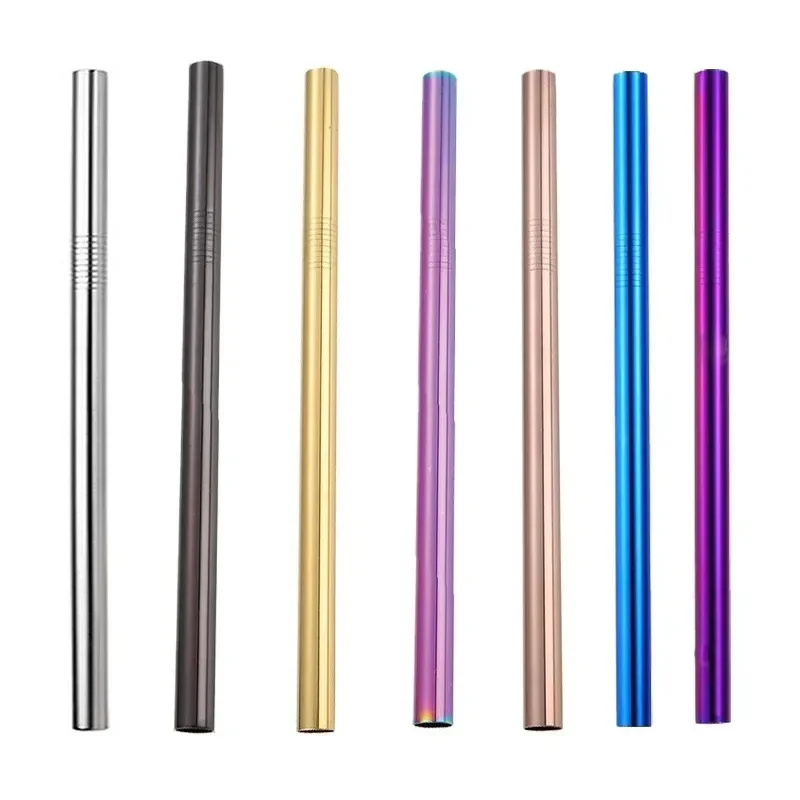 304 Stainless Steel Straw Reusable Metal Straws 12mm Diameter Bubble Tea Milkshake Drinking Creative Home Restaurant Straw