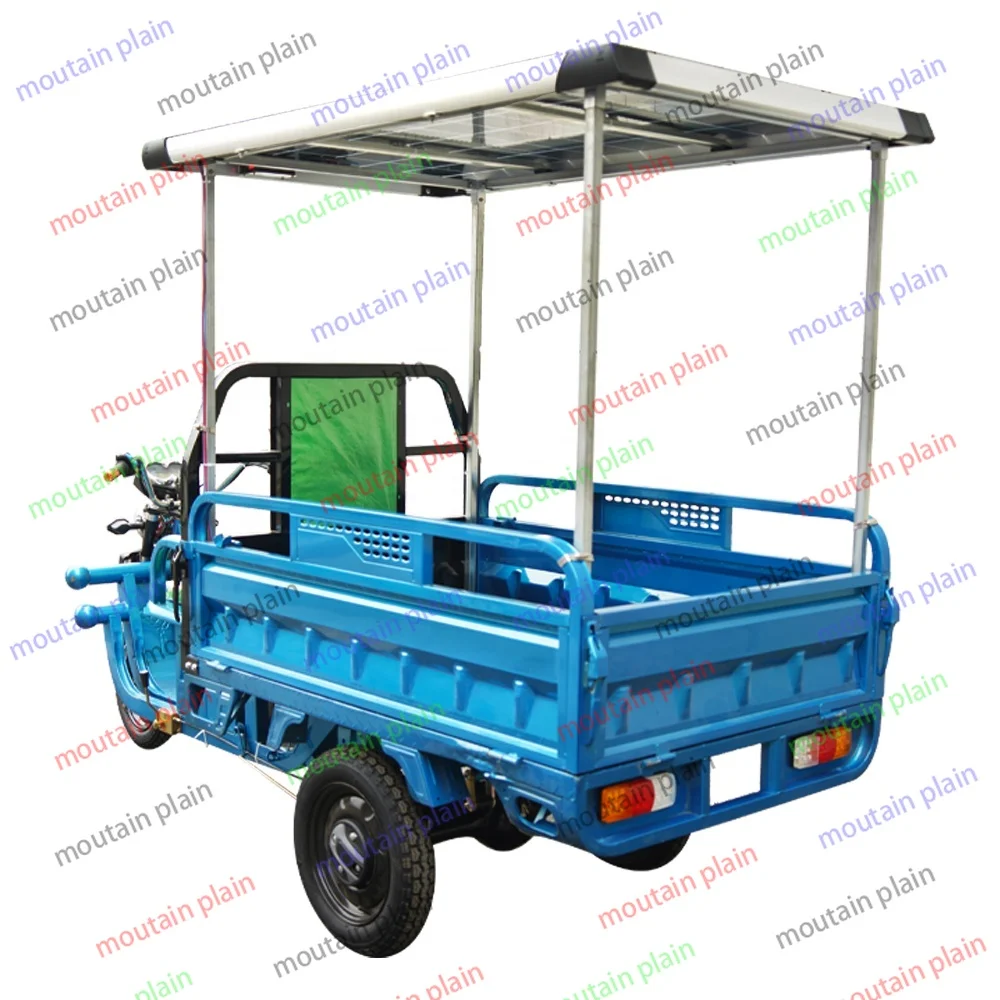 Trike 3 Wheel Electric Truck Cargo Ice Cream  Tricycle 500w 1000w 20AH Loading 800-1000kgs Tricycles with Cabin Solar Panel