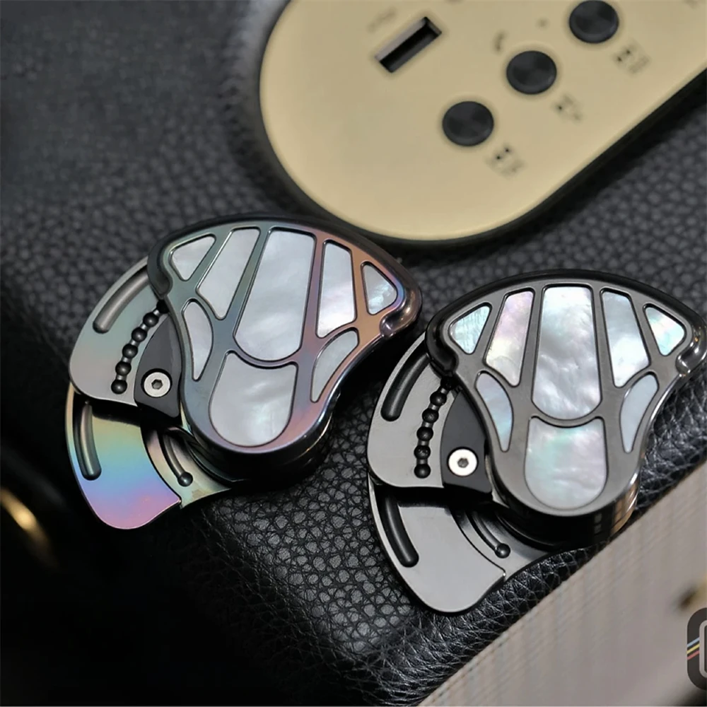 Shell Zirconium Alloy Tuning Fork Fidget Slider  EDC Fidget Spinner Metal Anti Stress Toys Sensory Focus Fidgeting Toys
