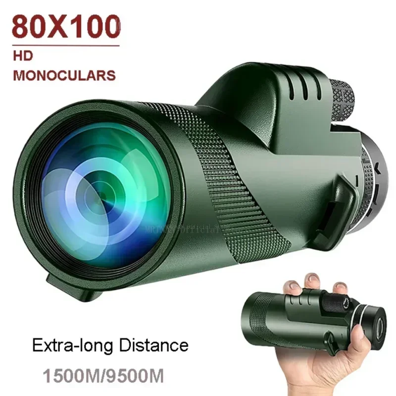 80x100 Portable Zoom HD Telescope Folding Long Distance Mini Powerful Telescope for Hunting Sports Outdoor Camping Travel