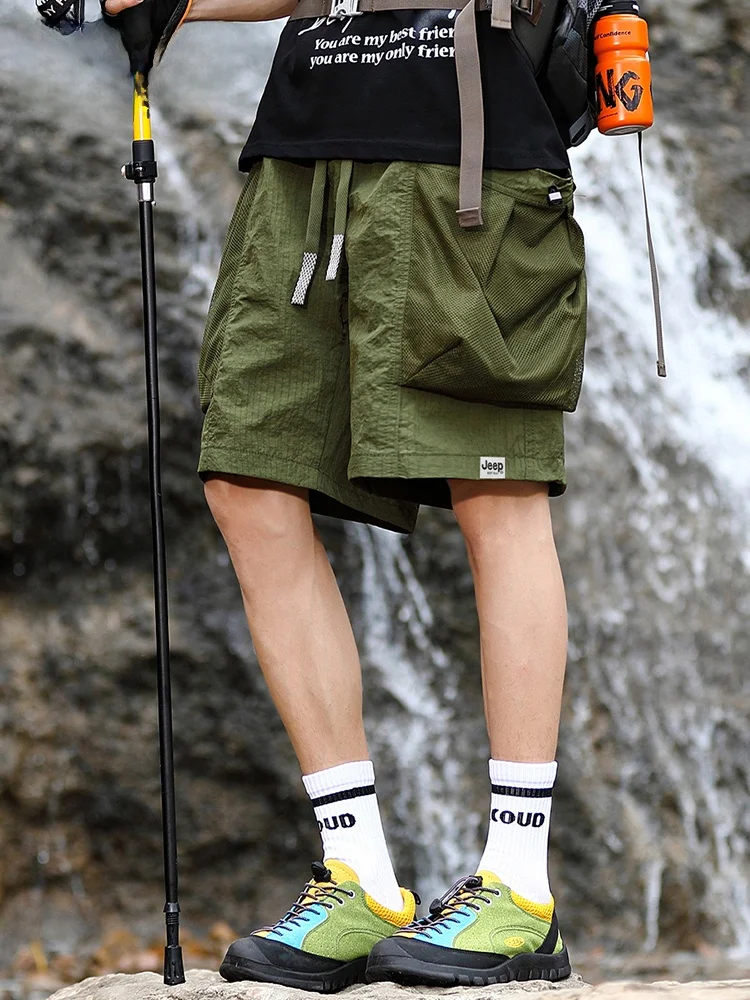 

Мужские летние легкие дышащие шорты для активного отдыха, туризма и скалолазания, износостойкие, быстросохнущие, с пятиточечной системой крепления.