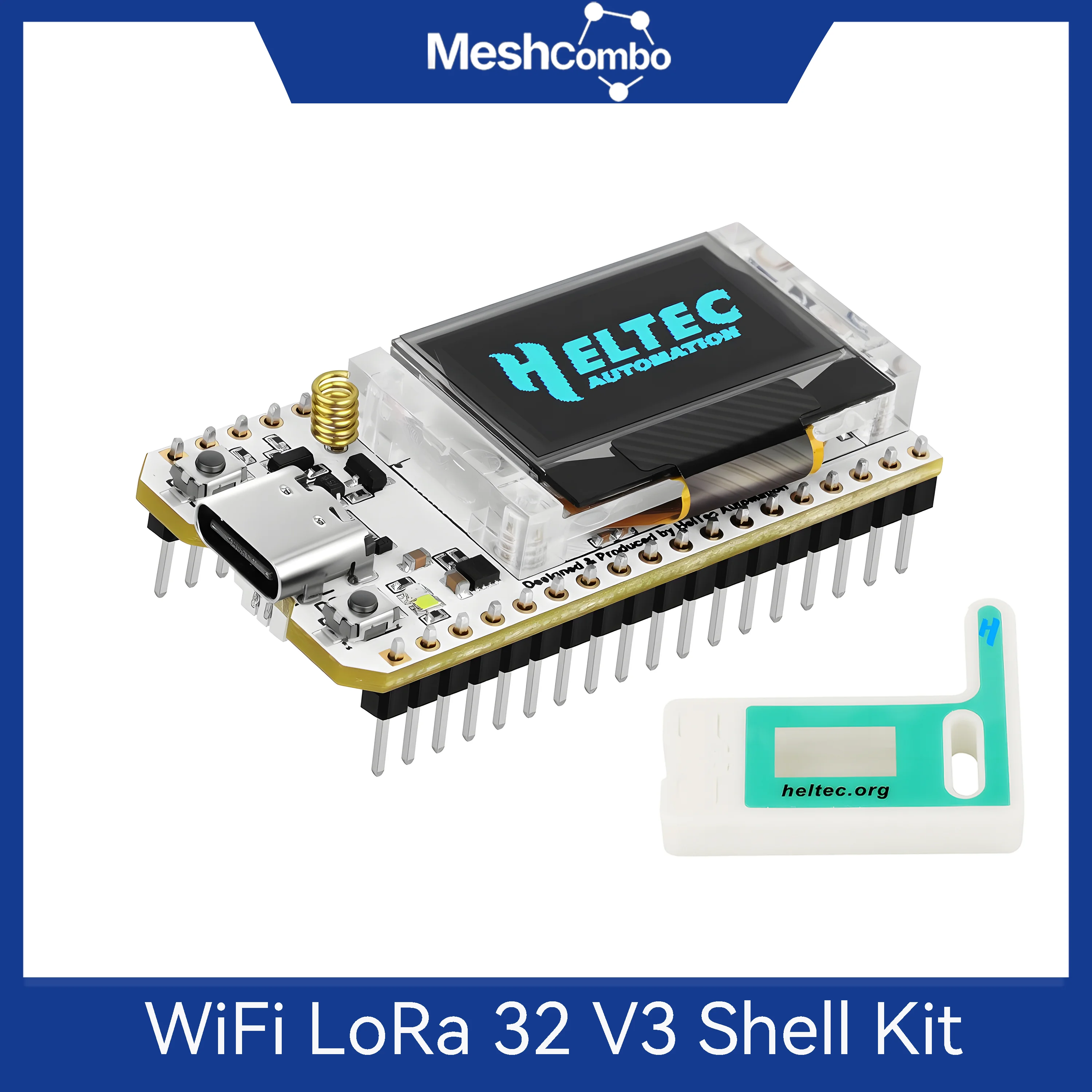 

Heltec V3 With Shell Meshtastic WIFI LoRa 32 Dev-Board SX1262 ESP32 0.96 Inch Blue OLED Display IOT for Arduino WIFI BLE LoRa