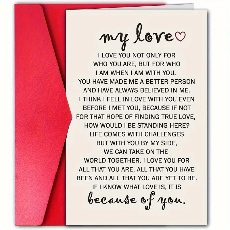 Romantic and sincere greeting card from you, I love you, not just because you are you, suitable for saying "I love you", birthday, Christmas, New Year, festival, for lover, friend, family
