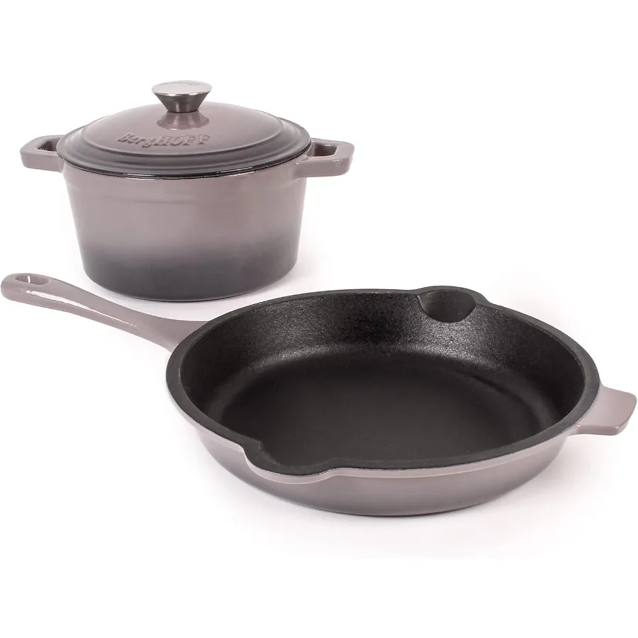 

Набор из 3 эмалированных чугунных посуды нео, 3 кварты. Сковорода с подходящей крышкой для голландской духовки, 10-дюймовая духовка, безопасная для устриц до 400F