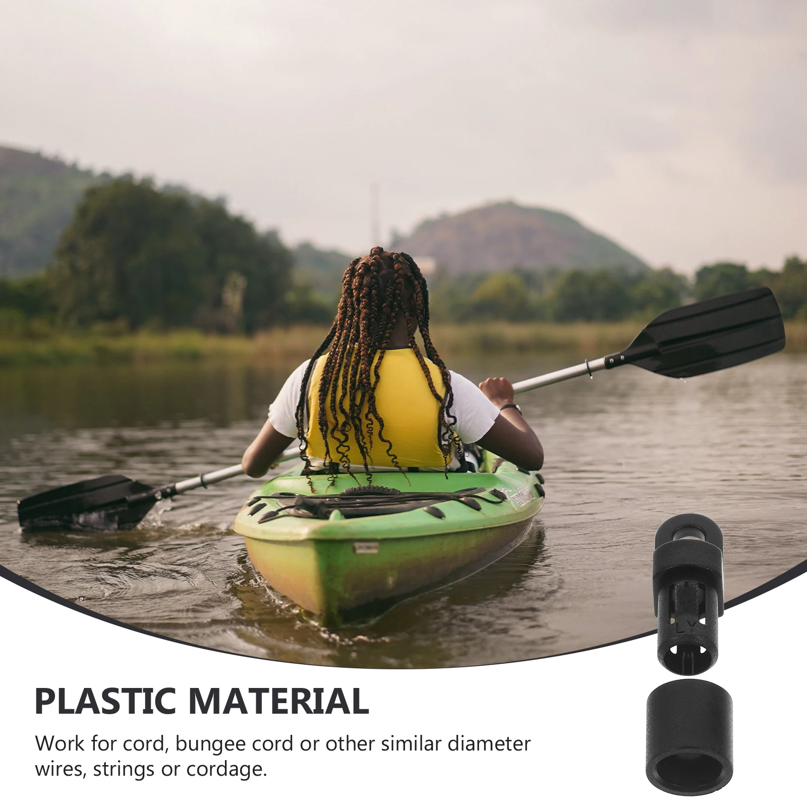 

10pcs Bungee Cord End Hooks Elastic Terminal Ends For Kayak Boat Paddle Rod Leash Cargo Net Rustproof Plastic Fastener