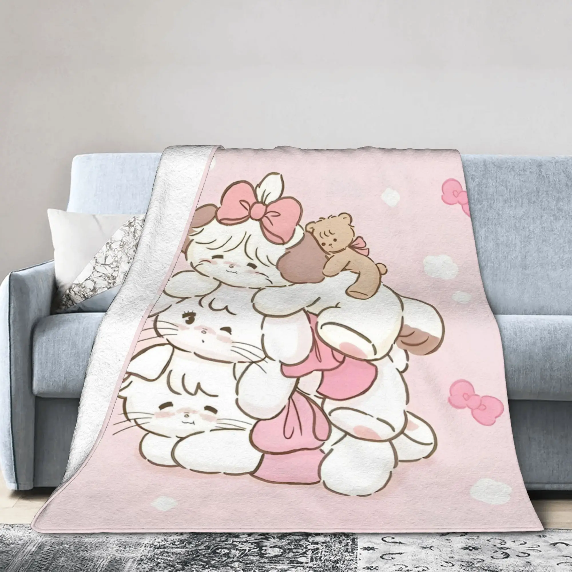 Mikkos  Cartoon Fuzzy Blankets Awesome Throw Blankets for Home 150*125cm Bedspreads,