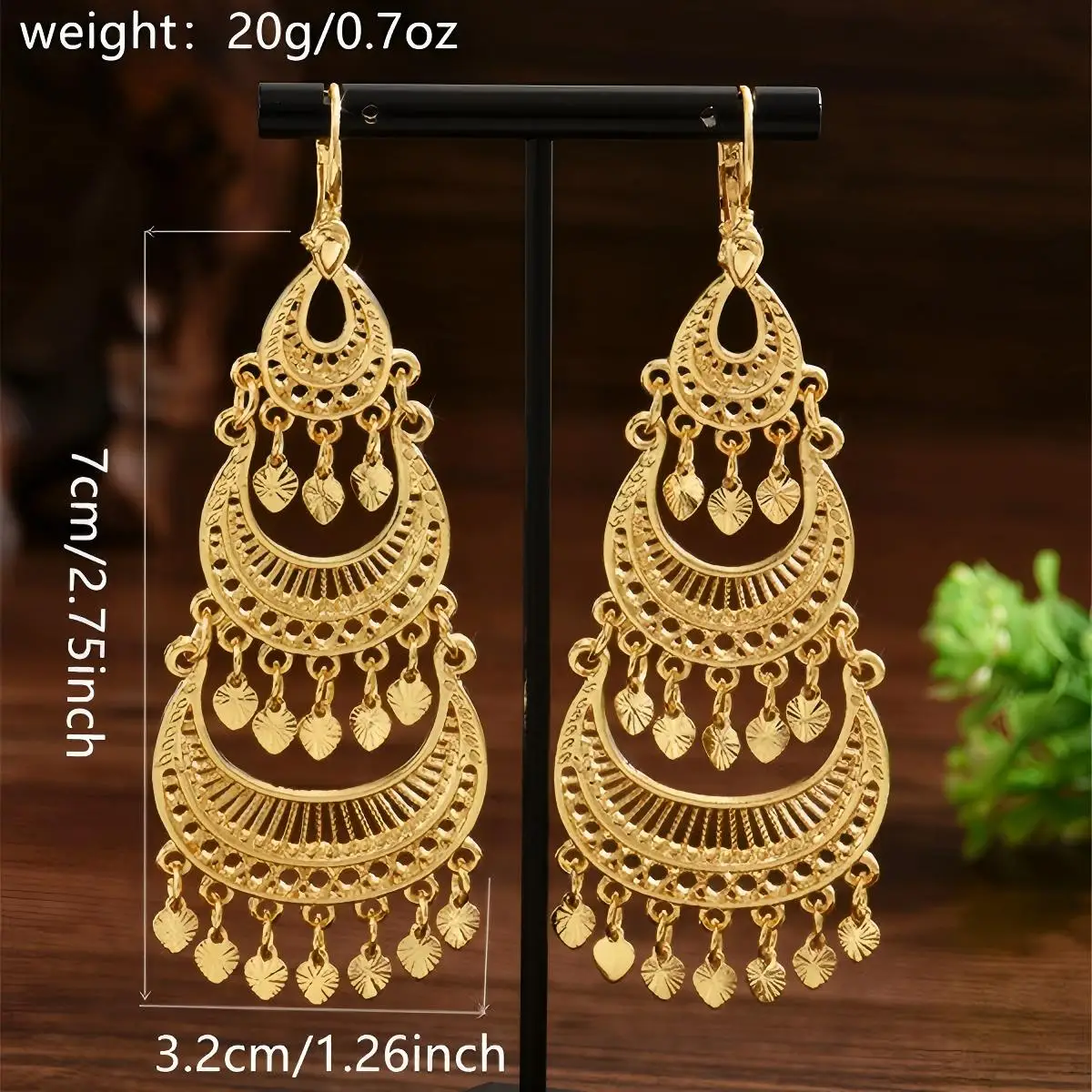 أقراط متدلية عرقية عتيقة أقراط شرابة حادة على شكل قلب باللون الذهبي أقراط عصرية للسيدات مجوهرات الشرق الأوسط لحفلات الزفاف