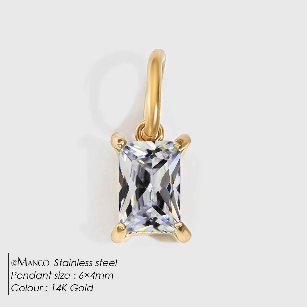 EMANCO 4/6/8/10MM Edelstahl Zirkon Geometrische Form Anhänger Schmuckherstellungszubehör DIY Zubehör