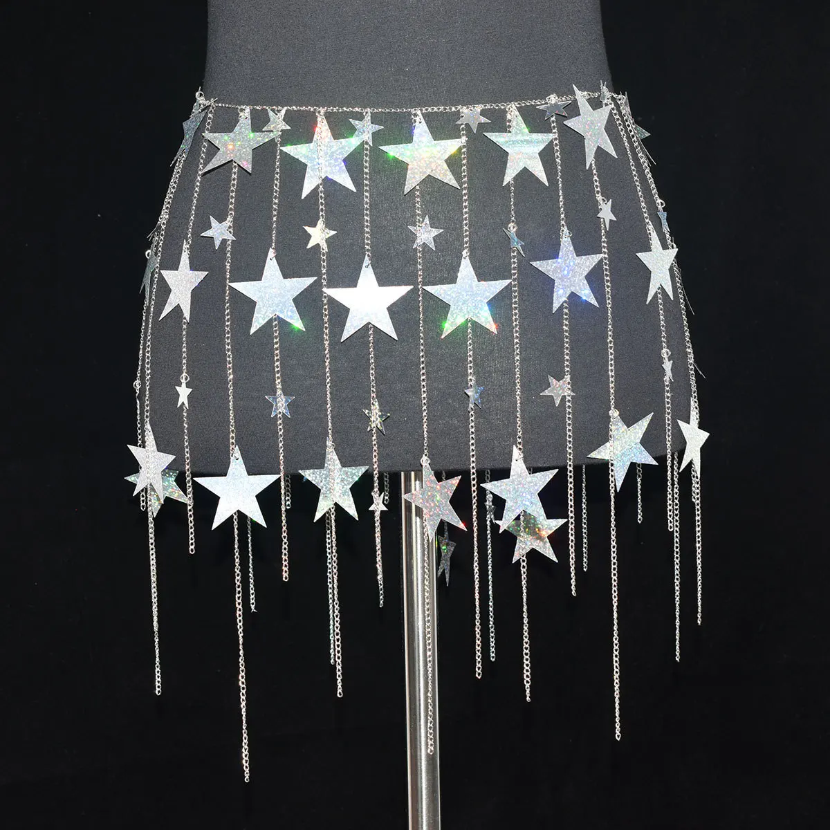 

Personalized body chain waist chain sequins five-pointed star tassel skirt belly dance accessories Body chain cross-border new p