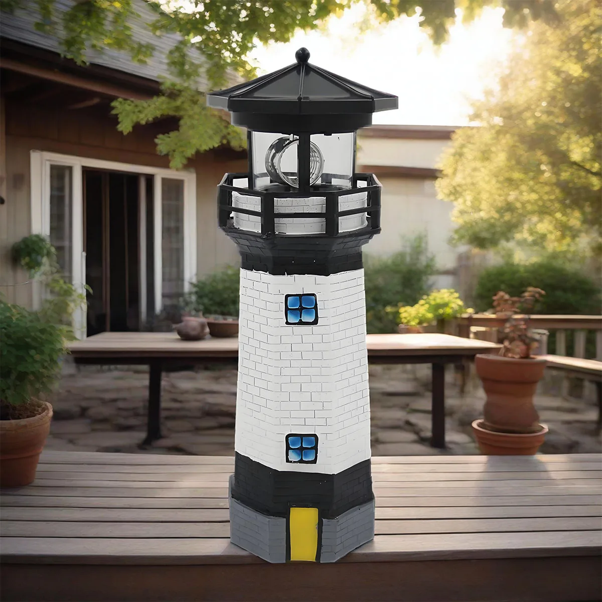 

Solar Lighthouse Rotating Lighthouse Courtyard LED Lighthouse, Outdoor Garden Porch Deck Lawn Decoration, Gifts for Mom and Dad
