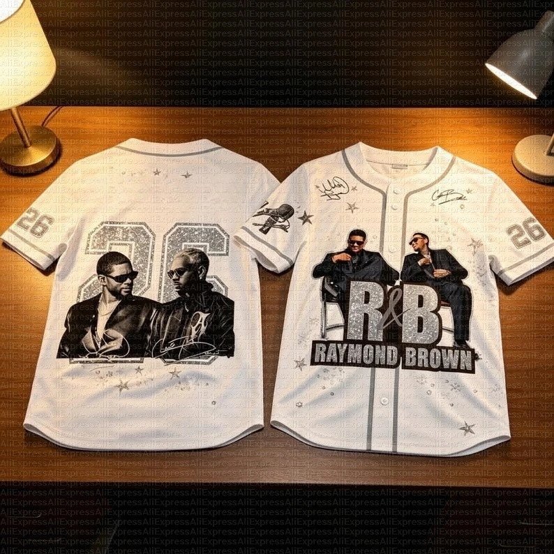 Usher_Chris_Brown_ Baseball Shirt, Customized R&B Concert T-shirt, Personalized Name_2026_ Tour Costumes, Fan Costumexs