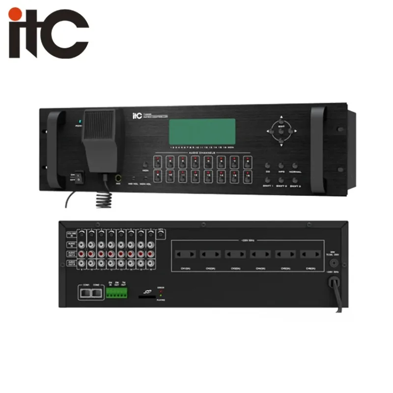 Sistema PA ITC a 16 zone Audio elettronico Indirizzo pubblico Sistema audio professionale Altoparlante Interfono IP Soluzione sistema PA per chiesa scolastica