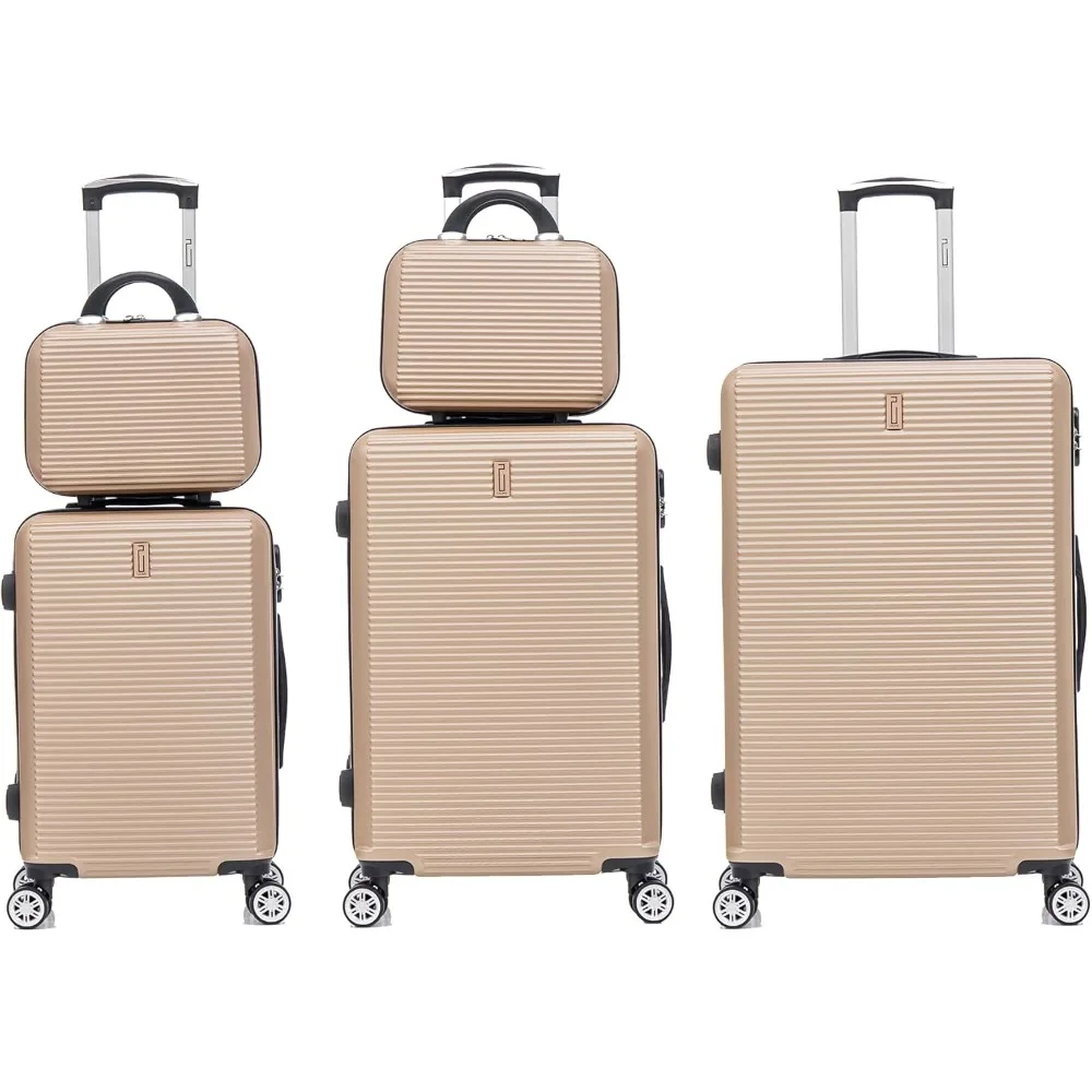 

Luggage Sets 5 Pieces | Suitcase Set | Cabin + Medium + Large + 2x Cosmetic Case | ABS Lightweight Hard Shell Luggage Set with 2