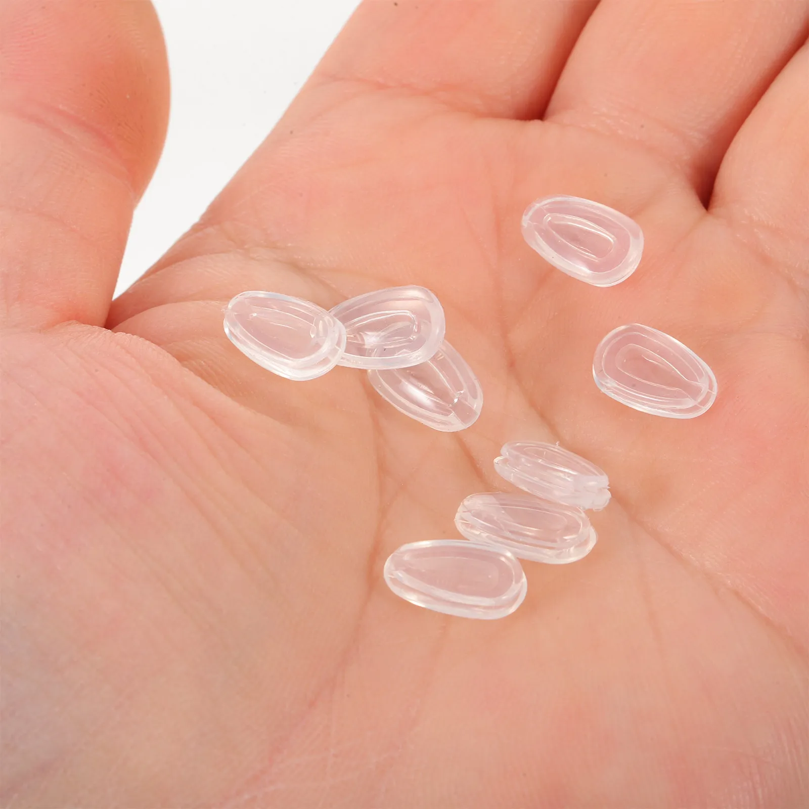 10Pairs Eyeglass Nose Pads Silicone Ultra Soft Waterdrop Shape Non Slip Air Chamber Structure Easy Push in Fit for Spectacles