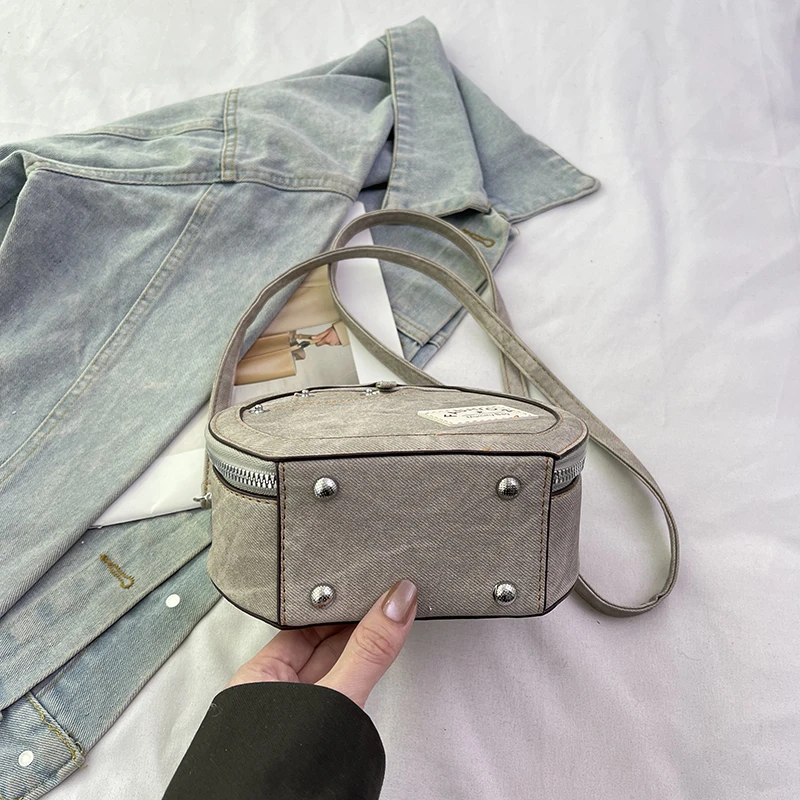 Runde Handtasche Retro Shoudler Taschen für Frauen 2024 Mini kleine Umhängetasche klassische Pu Griff Geldbörse Bolasas runde Einkaufstasche – Detail 27