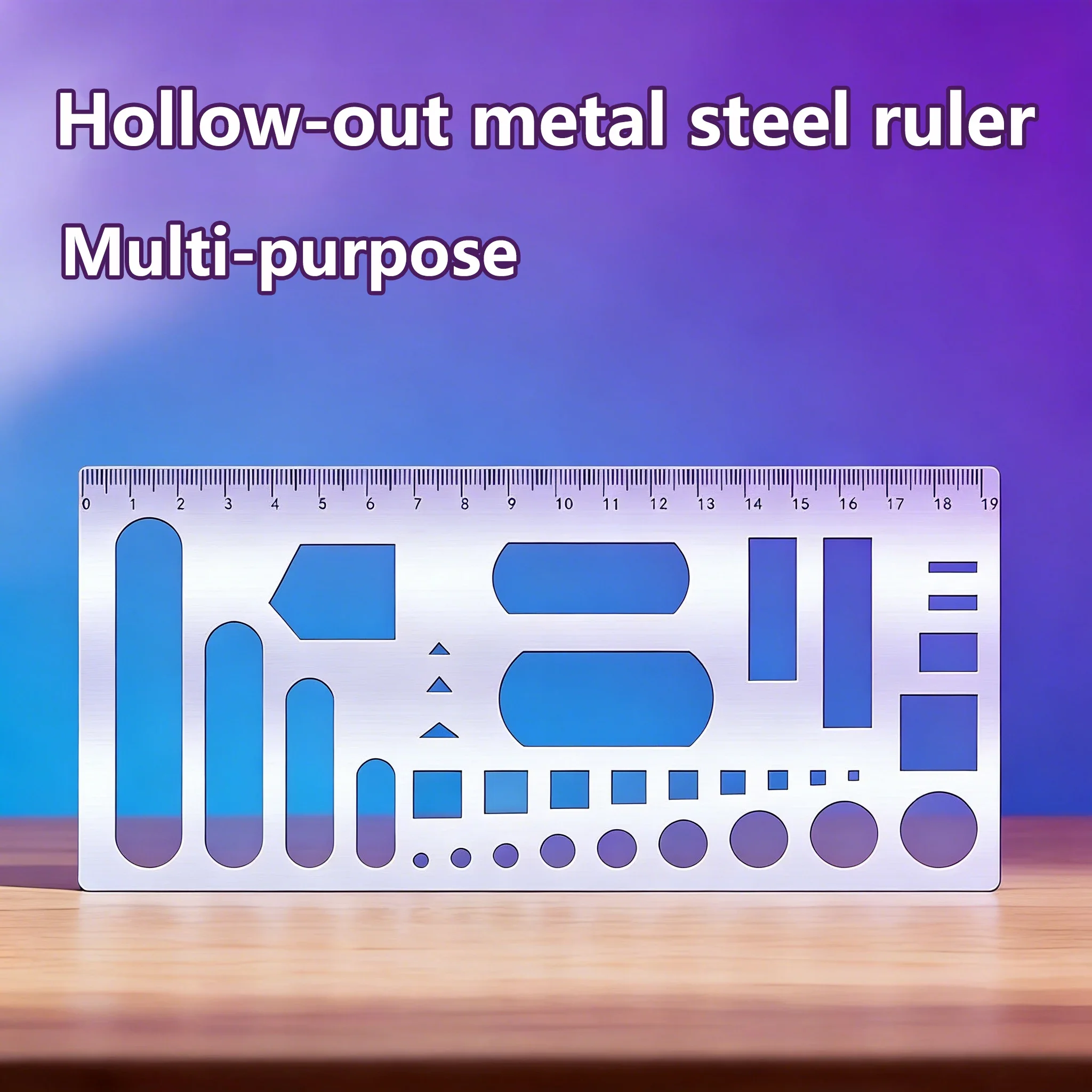 Multi-Function Metal Template Ruler | For Office Accounting, Student Drawing & Journaling | Stainless Steel Stencil