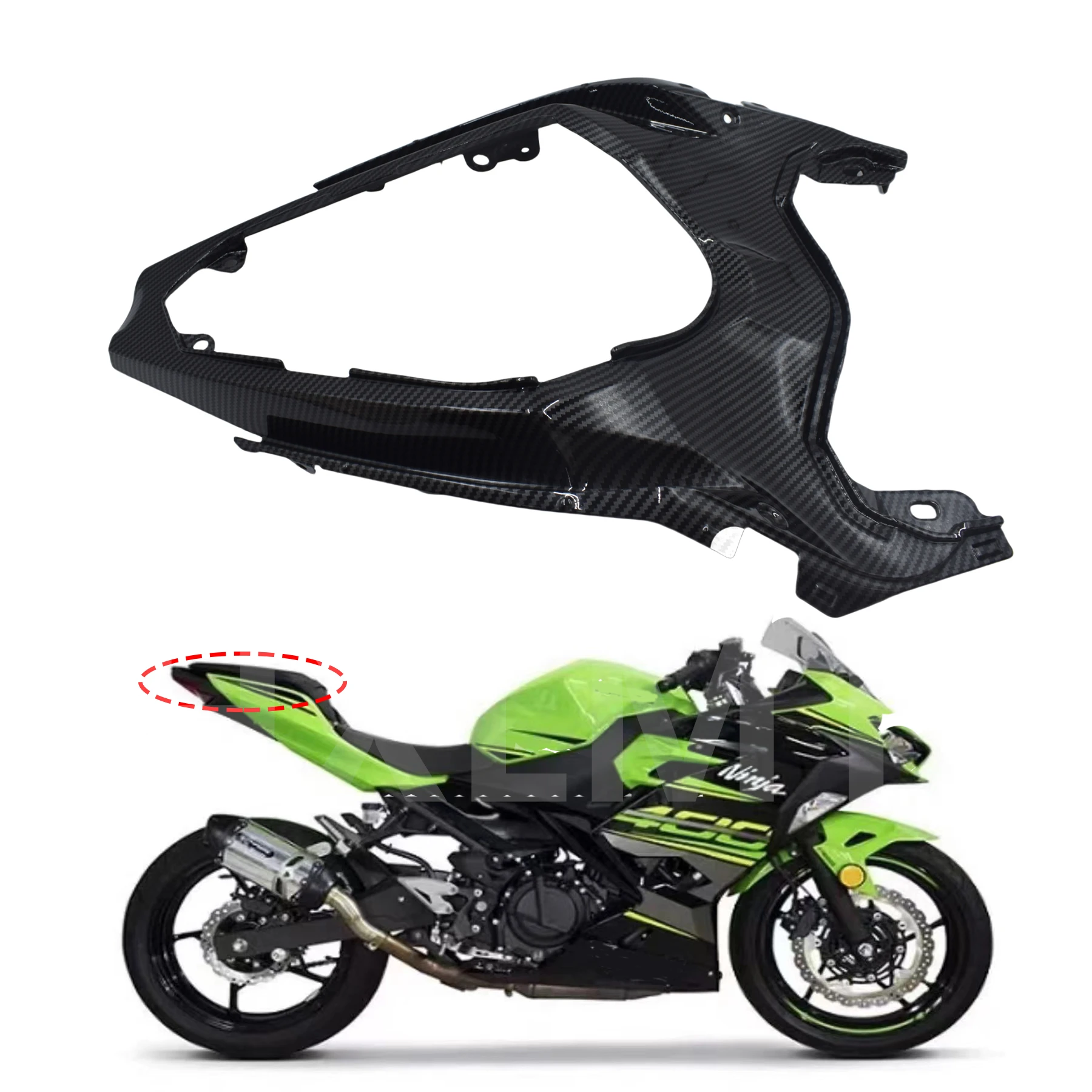 For KAWASAKI Ninja 400 250 EX400 2018 2019 2020 2021 2022 2023 Motorcycle Pillion Rear Passenger Seat Cowl Cover Green