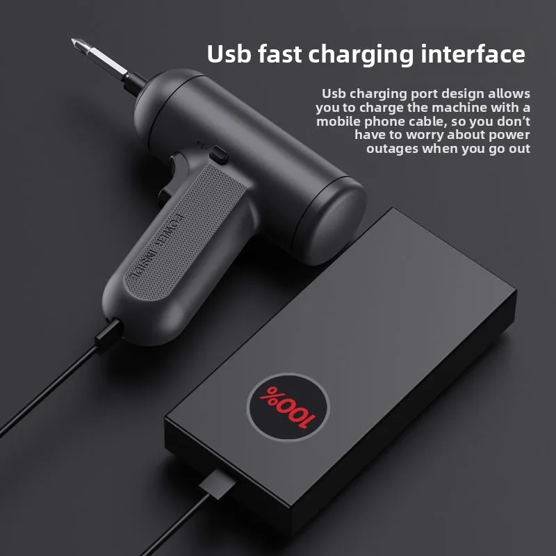 Delixi Cordless electric screwdriver, rechargeable set, professional household small fully automatic screwdriver tool