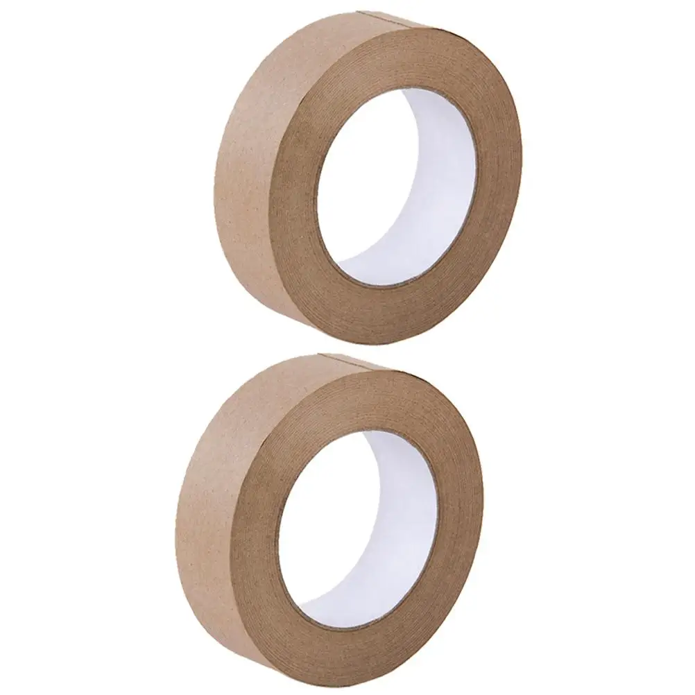 2 rolos marromKraftPaperTape LeveCompacto DIYSealingHouseholdCartonWritable FlatbackPackaging Multifuncional Forte Adesão
