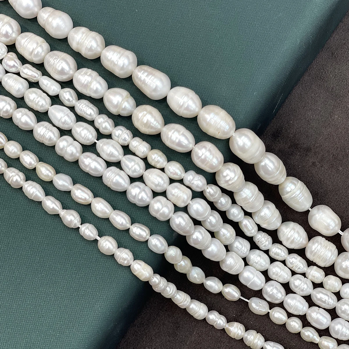 Grade A Rice-Shaped Natural Freshwater Pearls 36cm Semi-finished Beads for Jewelry Making DIY Necklaces Bracelets Accessories