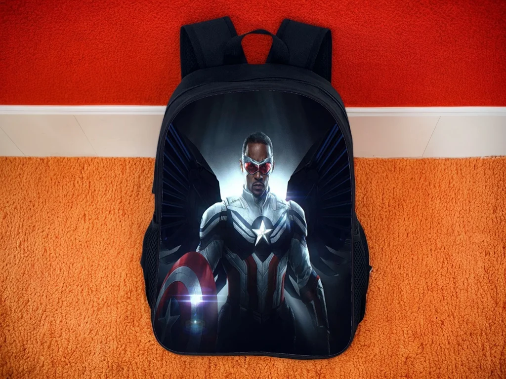 

Unisex Kids Captain America Graphic Backpack Student Back to School Bags-Waterproof Book Bag for Boy Girl