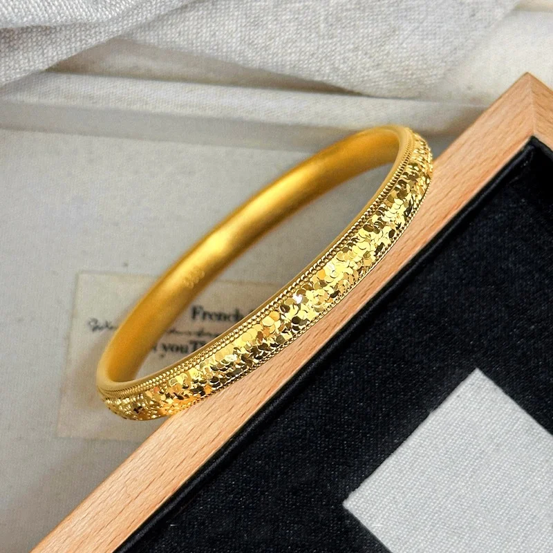 QEENKISS Gold Luxury Shiny Bracelets Bangles For Women Wedding Party Birthday Christmas Bride Mother Girl Ladies Gifts BT5377 - Image 4